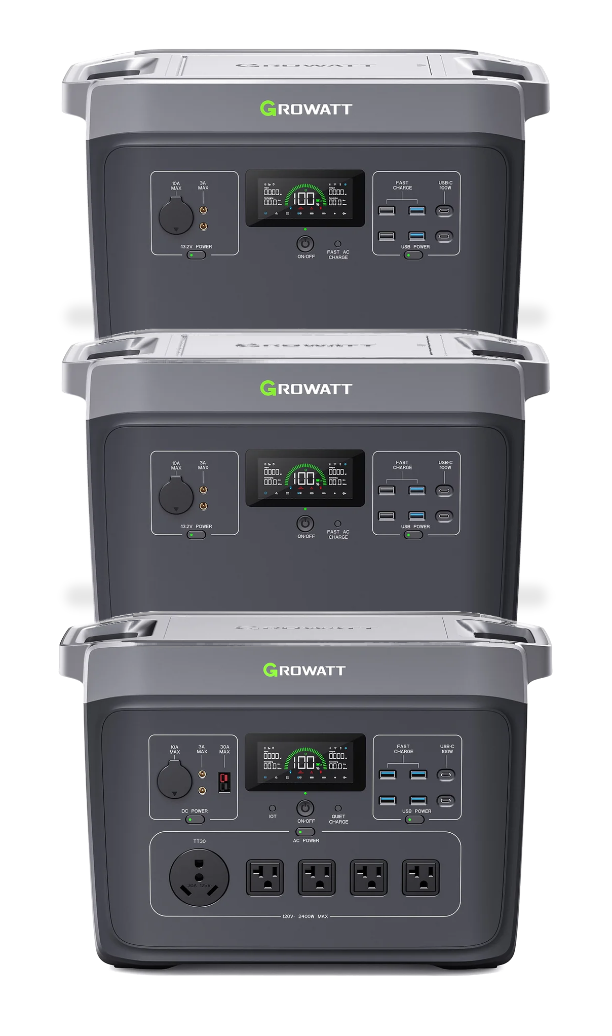 Growatt 6000W sistema de tres módulos apilados - 6144Wh